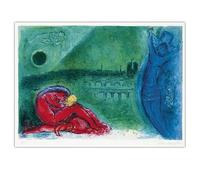 HKAHF AJWUQ célèbre Marc Chagall Poster《Figure Rouge》Art Mural Abstrait Marc Chagall Impressions Marc Chagall Peinture Toile pour Décoration Intérieure Photo 50x30cm sans Cadre