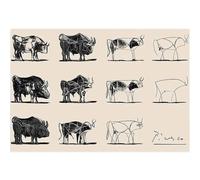 HKAHF AJWUQ célèbre Pablo Picasso Affiche Taureau déconstruire Art Mural Pablo Picasso Abstrait Peinture sur Toile Picasso Impressions pour la décoration intérieure Photos 20x15cm sans Cadre