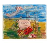 HKAHF AJWUQ célèbre Raoul Dufy Affiche Bach Violoncelle Suites Peinture sur Toile Raoul Dufy Art Mural Raoul Dufy Impressions pour Rétro Décoration Photo 30x50cmx1 sans Cadre