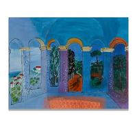 HKAHF AJWUQ Célèbre Raoul Dufy Affiche 《La Terrasse》 Exposition Art Mural Fun Peintre Peinture sur Toile Impressions Modernes pour la décoration intérieure Image 80x60cmx1 sans Cadre