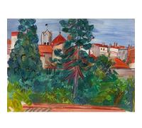 HKAHF AJWUQ Célèbre Raoul Dufy Affiche 《Le Pin》 Exposition Art Mural Peintre Amusant Peinture sur Toile Impressions Modernes pour la décoration intérieure Image 60x40cmx1 sans Cadre