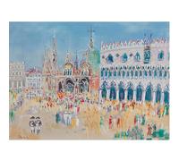 HKAHF AJWUQ Célèbre Raoul Dufy Affiche 《Rues de Paris》 Art Mural Peintre Amusant Exposition Peinture sur Toile Impressions Modernes pour la décoration intérieure Image 60x40cmx1 sans Cadre