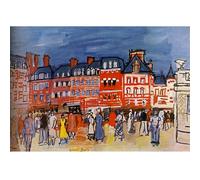HKAHF AJWUQ Célèbre Raoul Dufy Affiches Street View Wall Art Abstrait Toile Peinture Aquarelle Pour Salon Décoration Intérieure Photos 90x60cm Sans Cadre