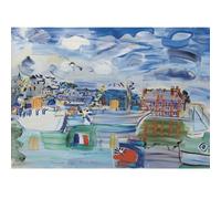 HKAHF AJWUQ Célèbre Raoul Dufy Affiches Ville Port Wall Art Abstrait Toile Peinture Aquarelle Impressions Pour Salon Décoration Intérieure Photos 70x50cm Sans Cadre