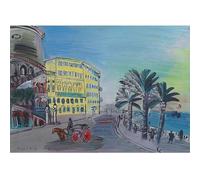 HKAHF AJWUQ Célèbre Raoul Dufy Art Mural《Hôtels Suisses》Affiches Rétrospective Exposition Impression Raoul Dufy Peinture sur Toile pour Salon Décor Photo 90x60cm sans Cadre
