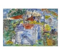 HKAHF AJWUQ Célèbre Raoul Dufy Art Mural《Le Paysage》Affiches Rétrospective Exposition Impression Raoul Dufy Peinture sur Toile pour Salon Décor Photo 70x50cm sans Cadre