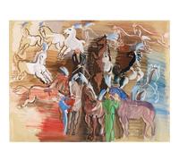HKAHF AJWUQ célèbre Raoul Dufy Exposition Affiche Nous Sommes Tous Un Cheval Art Mural Moderne Peinture sur Toile Raoul Dufy Impressions pour La Maison Décoration Murale Photos 30x50cm sans Cadre