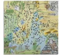 HKAHF AJWUQ célèbre Raoul Dufy Peinture sur Toile Raoul Dufy Exposition Art Mural Lmpressionnisme Affiche Raoul Dufy Estampes pour Rétro Décoration Photo 60x60cmx1 sans Cadre