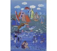 HKAHF AJWUQ Célèbre Raoul Dufy Posters La Plage Mur Art Abstrait Toile Peinture Aquarelle pour Salon Décoration D’intérieur Photos 60x90cm sans Cadre