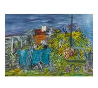 HKAHF AJWUQ Célèbre Raoul Dufy Wall Art《Bateau Au Bord de La Rivière》Affiches D’Exposition Impression Rétro Raoul Dufy Peinture sur Toile pour Salon Décor Photo 30x20cm sans Cadre