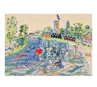 HKAHF AJWUQ Célèbre Raoul Dufy Wall Art《Course à la Voile》Affiches d’Exposition Impression rétro Raoul Dufy Peinture sur Toile pour décor de Salon Image 80x60cm sans Cadre