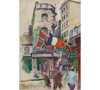 HKAHF AJWUQ Célèbre Raoul Dufy Wall Art《Le Violon Jaune》Affiches Rétro Exposition Impression Raoul Dufy Peinture sur Toile pour Salon Décor Photo 50x70cm sans Cadre