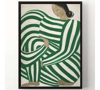 HKAHF AJWUQ Célèbre Sofia Lind Art mural Sofia Lind Impression à rayures vertes Peinture moderne pour la décoration de la maison ou du salon 60 x 90 cm x 1 sans cadre