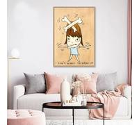 HKAHF AJWUQ Célèbre œuvre Murale de Yoshitomo Nara《pour Grandir》Affiche Yoshitomo Nara Imprimés Peinture rétro sur Toile pour décoration de Salon 60x90cmx1 sans Cadre