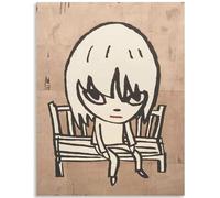 HKAHF AJWUQ Célèbre Yoshitomo Nara Wall Art 《Art Japonais》 Peintures sur Toile Yoshitomo Nara Affiche Moderne pour la décoration de la Chambre d’Enfants Image 30x50cmx1 sans Cadre