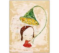 HKAHF AJWUQ Célèbre Yoshitomo Nara Wall Art 《Il pleut》 Peintures sur Toile Yoshitomo Nara Affiche Moderne pour la décoration de Chambre d’Enfants Image 30x50cmx1 sans Cadre