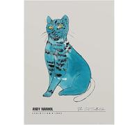 HKAHF AJWUQ Célèbres Affiches d’Andy Warhol Art Mural de Chat Bleu Imprimé Abstrait Peinture sur Toile Andy Warhol Tableau rétro pour la déco du Salon 20x30cm NO Cadre