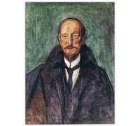 HKAHF AJWUQ Célèbres Affiches d’Exposition Edvard Munch 《Autoportrait》Art Mural Impressions abstraites Edvard Munch Peinture sur Toile pour la décoration intérieure Photo 50x70cmx1 sans Cadre