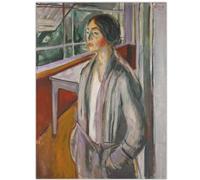 HKAHF AJWUQ Célèbres Affiches d’Exposition Edvard Munch 《Fille en Bleu》Art Mural Impressions abstraites Edvard Munch Peinture sur Toile pour la décoration intérieure Photo 30x50cmx1 sans Cadre