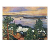 HKAHF AJWUQ Célèbres Affiches d’Exposition Edvard Munch 《Grand Arbre》Art Mural Impressions abstraites Edvard Munch Peinture sur Toile pour la décoration intérieure Image 50x30cmx1 sans Cadre