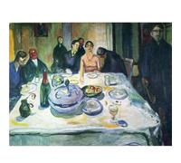 HKAHF AJWUQ Célèbres Affiches d’Exposition Edvard Munch 《Joyeux Anniversaire》Art Mural Impressions abstraites Edvard Munch Peinture sur Toile pour la décoration intérieure Image 90x60cmx1 sans Cadre