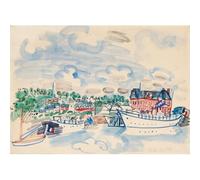 HKAHF AJWUQ Célèbres Affiches de Raoul Dufy L’Art Mural du Navire Peinture Abstraite sur Toile Aquarelle pour Le Salon Photos de décoration intérieure 65x45cm sans Cadre