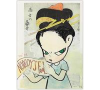 HKAHF AJWUQ Célèbres Affiches de Yoshitomo Nara《Personne n’est Un imbécile》Impressions d’Art murales Yoshitomo Nara Peinture sur Toile Pop Art Image pour la décoration intérieure 60x80cm sans Cadre