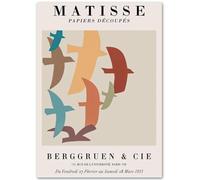 HKAHF AJWUQ Célèbres Affiches Henri Matisse《Fleurs Corail》Art Mural Henri Matisse Peintures sur Toile Impressions Rétro pour La Décoration De La Chambre Photo 15x20cmx1 sans Cadre