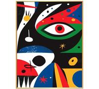 HKAHF AJWUQ Célèbres Affiches Joan Miro Art Mural Multicolore Impressions de Soleil colorées Joan Miro Peinture sur Toile Joan Miro Photo pour décor de Salon 30x50cm sans Cadre
