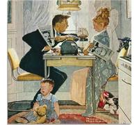 HKAHF AJWUQ Célèbres Affiches Norman Rockwell《Jour des élections》Art Mural Exposition Rétro Peinture sur Toile Norman Rockwell Impressions pour Décor Intérieur Photo 15x15cmx1 sans Cadre