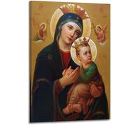 HKAHF AJWUQ Célèbres Affiches Notre-Dame Art Mural de la Vierge Marie Peinture catholique sur Toile Abstraite Tableau rétro pour la décoration du Salon 60x90cm sans Cadre