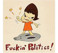 HKAHF AJWUQ Célèbres Affiches Yoshitomo Nara《Putain de Politique》Impressions d’Art murales Yoshitomo Nara Peinture sur Toile Pop Art Image pour Décoration Intérieure 30x30cm sans Cadre