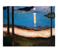 HKAHF AJWUQ Célèbres Edvard Munch Exposition Affiches 《Nuit》Art Mural Impressions abstraites Edvard Munch Peinture sur Toile pour la décoration intérieure Photo 30x20cmx1 sans Cadre