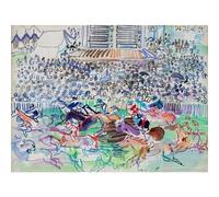 HKAHF AJWUQ Célèbres Raoul Dufy Affiches Le Concours Exposition Art Mural Surréalisme Peinture sur Toile Raoul Dufy Impressions pour Décoration Intérieure Photos 90X60cmX1 sans Cadre