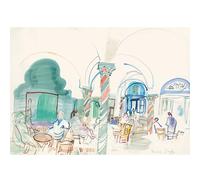 HKAHF AJWUQ Célèbres Raoul Dufy Affiches Les Cafés Exposition Art Mural Fauvisme Peinture sur Toile Raoul Dufy Impressions pour Décoration Intérieure Photos 70X50cmX1 sans Cadre