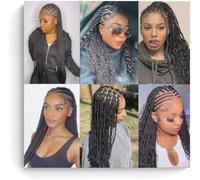 HKAHF AJWUQ Coiffure Noire Affiche Coiffure Homme Coiffure Art Mural Tressé Cheveux Impressions Peinture Moderne sur Toile pour Barbier Boutique Salle Décor Photo 50x50cmx1 sans Cadre