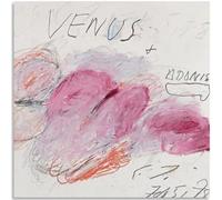 HKAHF AJWUQ Cy Twombly Poster 《Lignes Roses》Exposition Art Mural Yoshitomo Nara Peintures sur Toile Impressions Rétro pour La Décoration De La Chambre Photo 15x15cmx1 sans Cadre