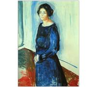 HKAHF AJWUQ Edvard Munch Poster Femme en bleu Art mural Edvard Munch Impressions sur toile barbarie Peinture nordique pour décoration de salon 60 x 80 cm x 1 sans cadre