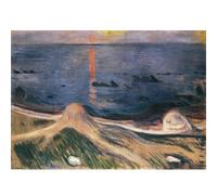 HKAHF AJWUQ Edvard Munch Poster《Le mystère d’une nuit d’été》Impressions d’art murales Barbarie Peinture sur toile Photo nordique pour décor de salon 20x15cmx1 Sans cadre