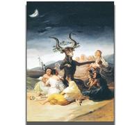 HKAHF AJWUQ Francisco Goya Wall Art《Sabbat des sorcières》Affiches Francisco Goya Impressions Peinture sur Toile Rétro pour Salon Décoration Intérieure Images 15x20cm sans Cadre