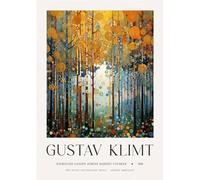 HKAHF AJWUQ Gustav Klimt Affiche 《Forêt De Plages》Art Mural Gustav Klimt Exposition Peintures sur Toile Impressions Rétro pour La Décoration De La Chambre Photo 40x60cmx1 sans Cadre
