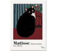 HKAHF AJWUQ Henri Matisse Affiche Chat Rétro Art Mural Henri Matisse Impressions Barbarie Peinture sur Toile Photo Nordique pour Salon Décor 60x90cmx1 sans Cadre
