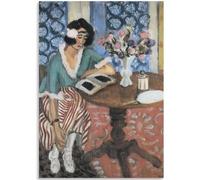 HKAHF AJWUQ Henri Matisse Affiche Femme Lecture Art Mural Henri Matisse Impressions Barbarie Toile Peinture Photo Nordique pour Salon Décor 35x50cmx1 sans Cadre