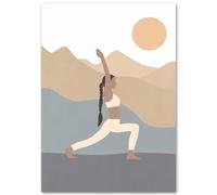 HKAHF AJWUQ International Yoga Art Mural Penser au Lever du Soleil Affiches Impressions Fitness Peinture sur Toile pour Salon Décoration intérieure Photos 50x70cm sans Cadre