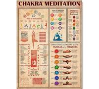 HKAHF AJWUQ International Yoga Wall Art Posters Méditation Connaissance Chakras Impressions Fitness Peinture sur Toile pour Studio de Yoga Home Decor Photos 30x40cm sans Cadre