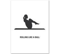 HKAHF AJWUQ International Yoga Wall Art Rouler comme Une Balle Affiches Minimalisme Impressions Fitness Peinture sur Toile pour Salon Décoration Intérieure Photos 30x40cm sans Cadre