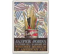 HKAHF AJWUQ Jasper Johns Poster 《Whitney Museum of American Art》Art Mural Jasper Johns Prints Peinture sur Toile Moderne pour Salon Décor Image 50x70cm sans Cadre