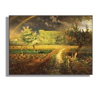 HKAHF AJWUQ Jean-François Millet Wall Art《Paysage de Printemps》Affiches François Millet Impressions Peinture sur Toile pour Salon Décoration D’intérieur Photos 50x30cm sans Cadre