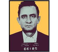 HKAHF AJWUQ Johnny Cash Folsom Canvas Poster《Famous Felon Photos》 Art Mural Johnny Cash Folsom Peinture Impression Salon Décor Photo 10x25cm sans Cadre