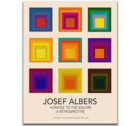 HKAHF AJWUQ Josef Albers Affiche Carrés Colorés Art Mural Josef Albers Impressions Josef Albers Peinture sur Toile Photo Nordique pour Décor de Salon 30x40cmx1 sans Cadre